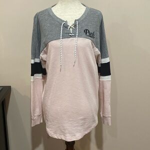 PINK Colorblock Long Sweatshirt